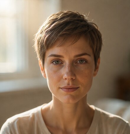 pixie — o ile krócej niż bob, przymierzone na własnym zdjęciu